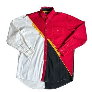 VTG 90s Spindle River Classics Western Shirt Men’s M Rodeo Fire Flame Colorblock